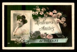 50 - FOLLIGNY - MEILLEURES AMITIES - FEMME ET FLEURS - Altri & Non Classificati