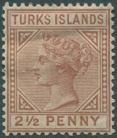 Turks Islands 1881 SG56 2½d Brown QV MH - Turks And Caicos