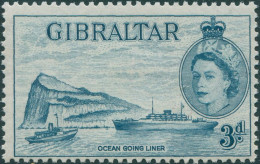 Gibraltar 1953 SG150 3d Blue Ocean Liner QEII MLH - Gibilterra