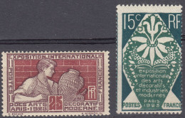 FRANCE - 1924/1925 - Lotto Di 2 Valori Nuovi MH: Yvert 211 E 212. - Unused Stamps