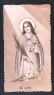 ANTICO SANTINO -  S.LUCIA - HOLY CARD - IMAGE PIEUSE -  (H909) - Imágenes Religiosas