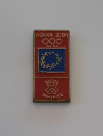 @ Athens 2004 Olympics - Moldova Dated NOC Pin. Red Version - Olympic Games