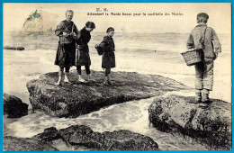 CPA 62 "Attendant La Marée Basse Pour La Cueillette Des Moules" ° E.S. (Stevenard) édit. Boulogne-sur-Mer - Andere & Zonder Classificatie