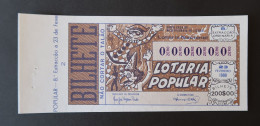 Portugal Lotaria Loterie Populaire Carnaval Arlequin SPECIMEN 23.02.1988 RARE Lottery Carnival Harlequin - Loterijbiljetten