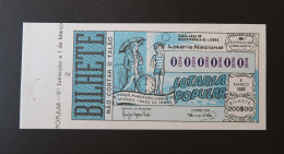 Portugal Lotaria Loterie Populaire Mars "matin D'hiver..après-midi D'été" Horloge SPECIMEN 01.03.1988 RARE Lottery Clock - Loterijbiljetten