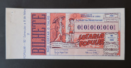 Portugal Lotaria Loterie Populaire Mars "matin D'hiver..après-midi D'été" Horloge SPECIMEN 08.03.1988 RARE Lottery Clock - Lottery Tickets