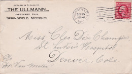 Etats-Unis--1910-Lettre De SPRINGFIELD-Missouri Pour DENVER...timbre..cachet  13-dec-1910-The Ullmann - Briefe U. Dokumente