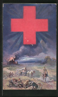 Künstler-AK Rotes Kreuz über Dem Schlachtfeld  - Rotes Kreuz