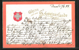 Präge-AK Gruss Aus Dem Schweizerlande, Wappen  - Genealogia