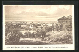 AK Wiesbaden, Kursaalanlage Und Stadt Im Jahre 1840  - Wiesbaden