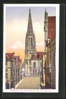 AK Münster I. W., Lambertikirche Und Prinzipalmarkt  - Muenster