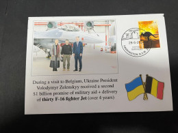 30-5-2024 (6 Z 32) Ukraine President Zelensky Visit To Belium (30 F-16 Fighter Jet Aircraft) - Ukraine