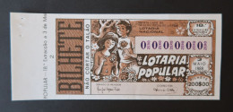 Portugal Lotaria Loterie Populaire Printemps Fleurs SPECIMEN 03.05.1988 RARE Lottery Spring Flowers - Billets De Loterie