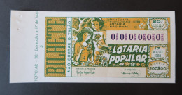 Portugal Lotaria Loterie Populaire Printemps Fleurs SPECIMEN 17.05.1988 RARE Lottery Spring Flowers - Billets De Loterie