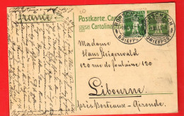 VBA-35  Ganzsache Entier Postal  Gelaufen Rorschach 19013 Nach Libourne France - Stamped Stationery