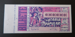 Portugal Lotaria Loterie Populaire Printemps Fleurs SPECIMEN 24.05.1988 RARE Lottery Spring Flowers - Billets De Loterie