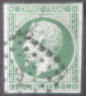 X1284 - FRANCE - NAPOLEON III N°12b Foncé - PC 9 (signe De Position Sous Le Chiffre 9) : AGEN - Cote (2024) : 240,00 € - 1853-1860 Napoléon III.