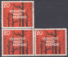 GERMANIA - 1958 - Tre Yvert 155 Usati Uniti Fra Loro. - Used Stamps