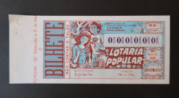 Portugal Lotaria Loterie Populaire Printemps Fleurs SPECIMEN 31.05.1988 RARE Lottery Spring Flowers - Lottery Tickets