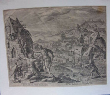 Gravure De Maerten De Vos VERS 1580 CONTRUCTION De La Citadelle D'Henoch - Religion