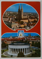 80s-ZAGREB-Vintage Panorama Postcard-Ex-Yugoslavia-Croatia-Hrvatska-used With Stamp-1980-#3 - Joegoslavië