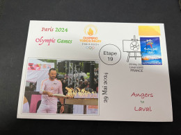 30-5-2024 (6 Z 32) Paris Olympic Games 2024 - Torch Relay (Etape 19) In Laval (29-5-2024) With Olympic Stamp - Sommer 2024: Paris