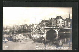 AK Lüttich, Zerstörte Brücke über Die Maas  - Liege