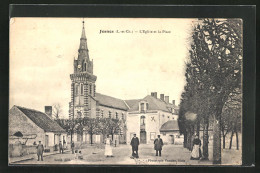 CPA Josnes, L'Eglise Et La Place  - Autres & Non Classés