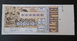 Portugal Lotaria Loterie Populaire Plage Été SPECIMEN 09.08.1988 Lottery Beach Summer - Lottery Tickets