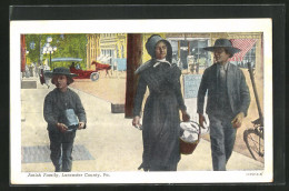 AK Lancaster County, PA, Amish Family Walking Down The Street  - Lancaster