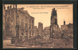 CPA Reims, Bombardement, Rue De Talleyrand, Ecole Industrielle, Vue Prise Avec Objectif Hermagis  - Reims