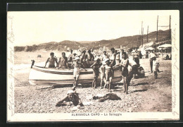 Cartolina Albissola Capo, La Spiaggia, Badegäste An Den Booten Am Ufer  - Other & Unclassified