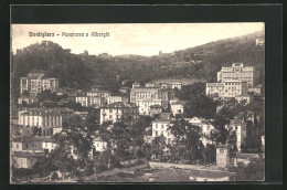 Cartolina Bordighera, Panorama E Alberghi, Blick Auf Die Stadtvillen  - Other & Unclassified
