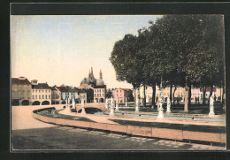 Cartolina Padova, Piazza Vittorio Emanuele, Via Prato Della Valle  - Padova (Padua)