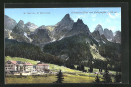 Cartolina S. Martino Di Castrozza, Dolomiten-Hotel Mit Der Palagruppe  - Autres & Non Classés