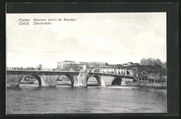 AK Skopje / Ueskueb, An Der Steinbrücke  - Nordmazedonien