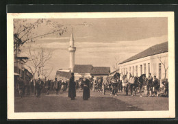 AK Bujanovce, Platzansicht Mit Soldaten Des Kgl. Bayer. Inf. Leib-Rgt. Im Februar 1916  - Nordmazedonien