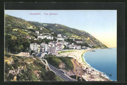 Cartolina Ospedaletti, Vue Generale, An Der Eisenbahnstrecke Mit Stadtansicht  - Autres & Non Classés