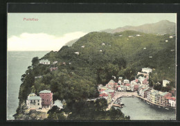 Cartolina Portofino, Blick Auf Den Ort In Der Bucht  - Sonstige & Ohne Zuordnung