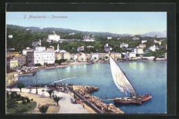 Cartolina S. Margherita, Blick Von Der Uferpromenade Auf Die Stadt  - Autres & Non Classés