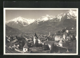 Cartolina Merano, Generalansicht Mit Blick Auf Die Alpen  - Autres & Non Classés