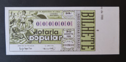 Portugal Lotaria Loterie Populaire Plage Été SPECIMEN 30.08.1988 Lottery Beach Summer - Lottery Tickets