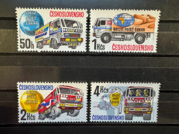 4 Sellos Nuevos Checoslovaquia 1989 Serie Completa Rally Parigi-Dakar - Unused Stamps