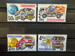 4 Sellos Nuevos Checoslovaquia 1989 Serie Completa Rally Parigi-Dakar - Neufs