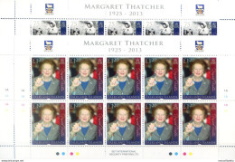 Margaret Thatcher 2013. 4 Minifogli. - Falklandinseln