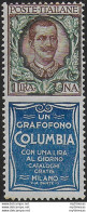 1924-25 Italia Pubblicitari Lire 1 Columbia MNH Sassone N. 19 - Other & Unclassified