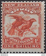 1908 New Zealand Kea And Kaka 1s. Orange-red MNH SG N. 385 - Other & Unclassified