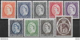 1964-65 St Vincent Elisabetta II 9v. MNH SG N. 212/20 - Other & Unclassified