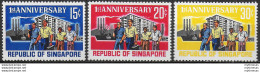 1966 Singapore Workers 3v. MNH SG N. 89/91 - Autres & Non Classés