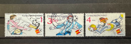 3 Sellos Usados Checoslovaquia 1982 Serie Completa WC España 82 - Perfectos - Used Stamps
